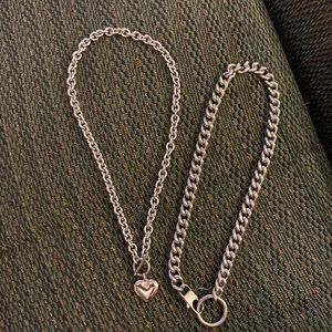 Silver y2k grunge necklaces